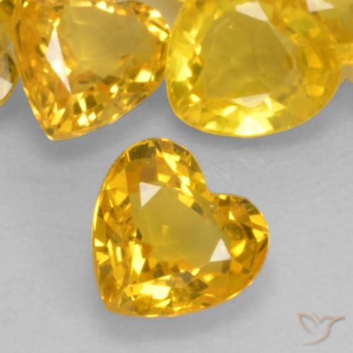 0.44ct Natural Dorado Zafiro, Corazón, VVS-VS
