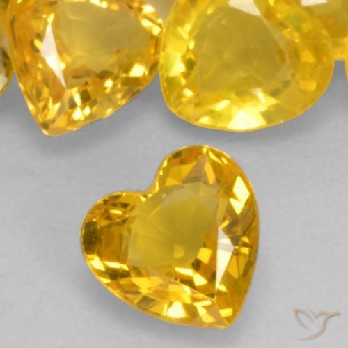 Zafiro Dorado natural de 0.44 ct, Corazón, VVS-VS