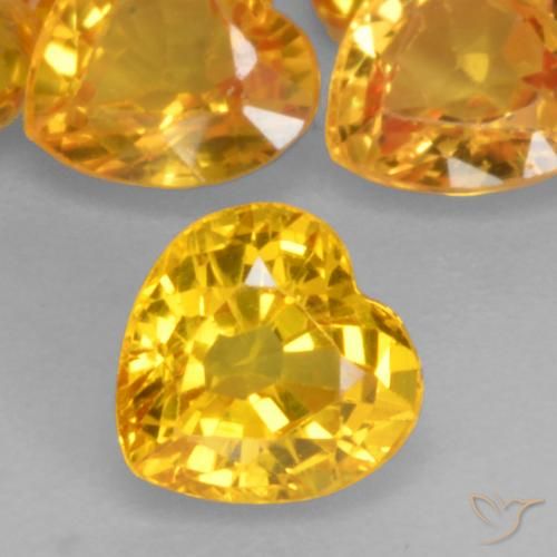 0.51ct Natural Dorado medio Zafiro, Corazón, VVS-VS