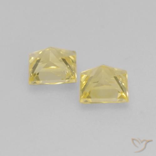 Gemas de Zafiro Amarillo-dorado claro natural de 0.64 ct, Cuadrado, VS-SI