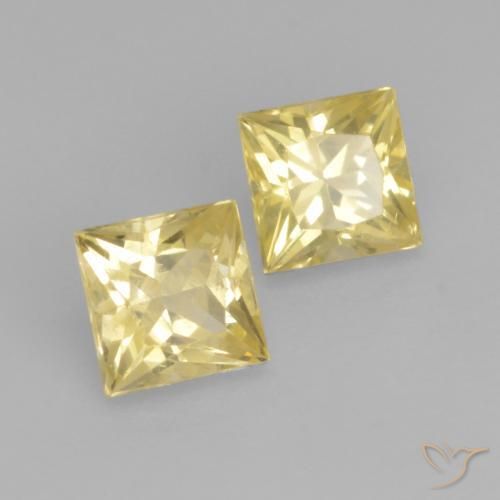 Gemas de Zafiro Dorado claro natural de 0.78 ct, Cuadrado, VS
