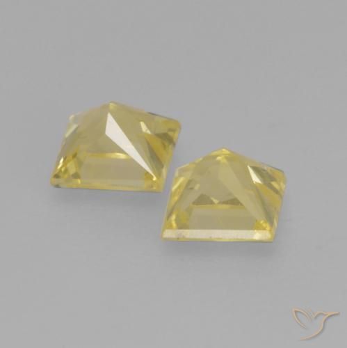 Gemas de Zafiro Dorado claro natural de 0.78 ct, Cuadrado, VS