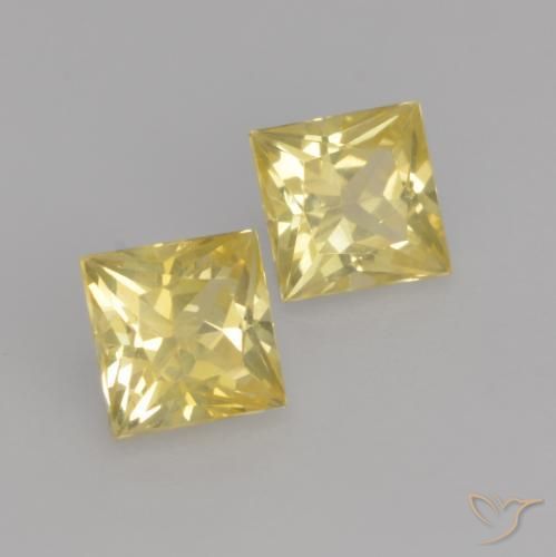 Gemas de Zafiro Amarillo toscana natural de 0.71 ct, Cuadrado, VS