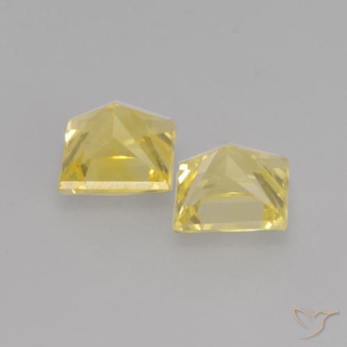 Gemas de Zafiro Amarillo toscana natural de 0.71 ct, Cuadrado, VS