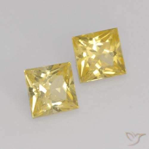 Gemas de Zafiro Amarillo toscana natural de 0.65 ct, Cuadrado, VS