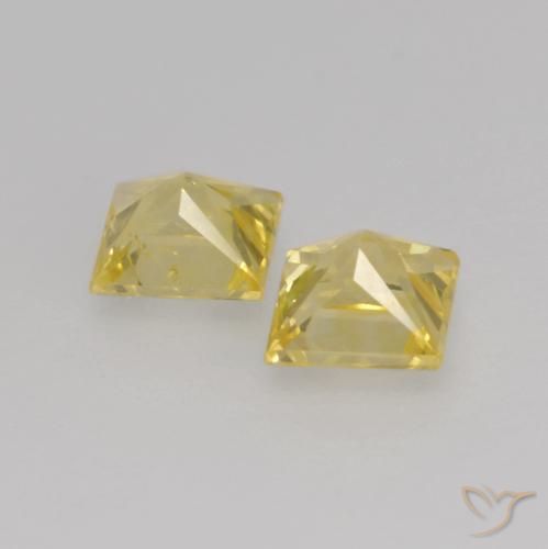 Gemas de Zafiro Amarillo toscana natural de 0.65 ct, Cuadrado, VS