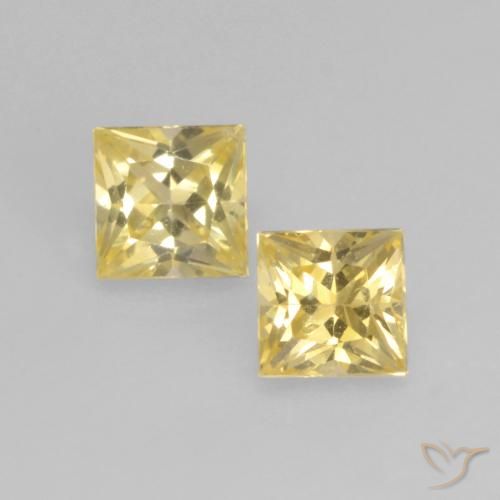 0.39ctw Natural Dorado claro Zafiro, Cuadrado, VVS-VS