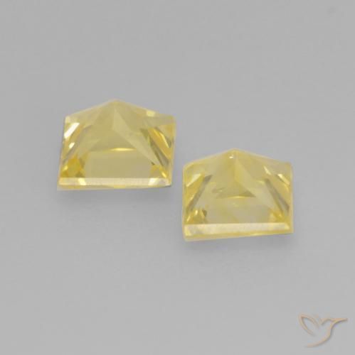 Gemas de Zafiro Amarillo toscana natural de 0.66 ct, Cuadrado, VVS-VS