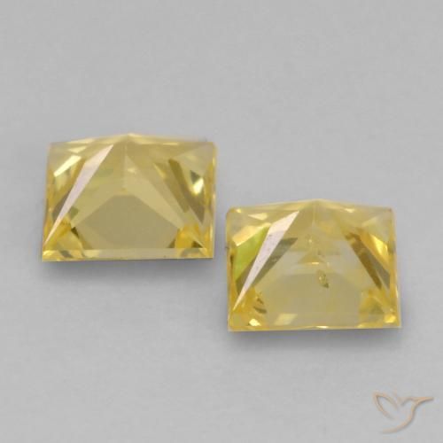 Gemas de Zafiro Amarillo toscana natural de 0.68 ct, Cuadrado, VS