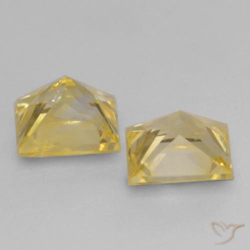 Gemas de Zafiro Amarillo toscana natural de 0.76 ct, Cuadrado, VS