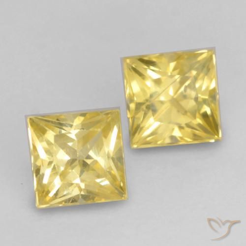 Gemas de Zafiro Amarillo toscana natural de 0.50 ct, Cuadrado, VS
