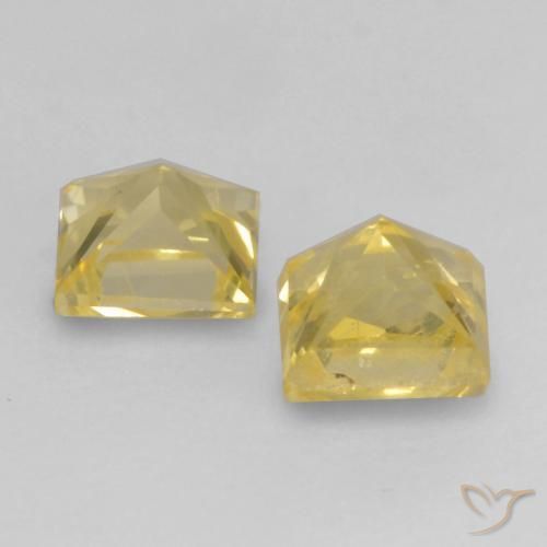 Gemas de Zafiro Amarillo toscana natural de 0.50 ct, Cuadrado, VS