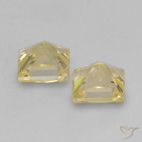 Gemas de Zafiro Dorado claro natural de 0.44 ct, Cuadrado, VS