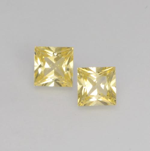 Gemas de Zafiro Amarillo toscana natural de 0.40 ct, Cuadrado, VVS-VS