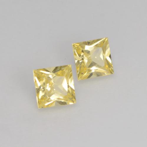 Gemas de Zafiro Amarillo toscana natural de 0.40 ct, Cuadrado, VVS-VS