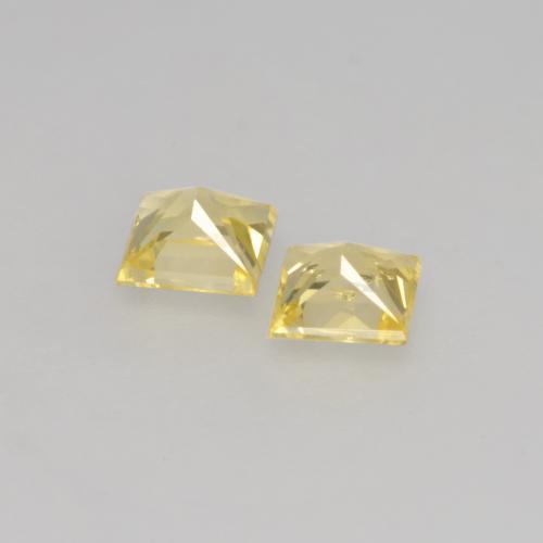 Gemas de Zafiro Amarillo toscana natural de 0.40 ct, Cuadrado, VVS-VS