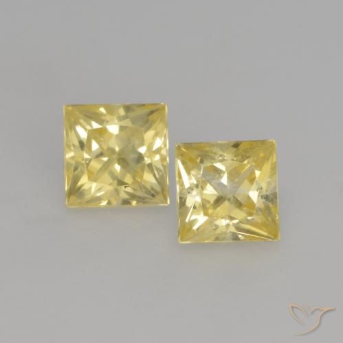0.64ctw Natural Amarillo toscana Zafiro, Cuadrado, VVS-VS