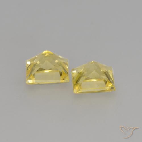 Gemas de Zafiro Amarillo toscana natural de 0.64 ct, Cuadrado, VVS-VS