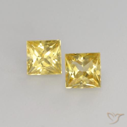 0.53ctw Natural Amarillo toscana Zafiro, Cuadrado, VVS-VS