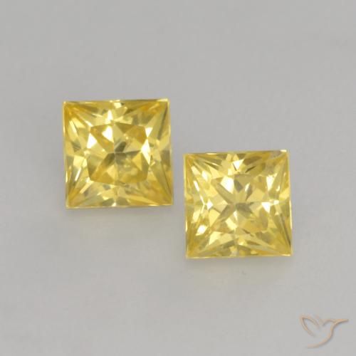 0.66ctw Natural Amarillo toscana Zafiro, Cuadrado, VVS-VS