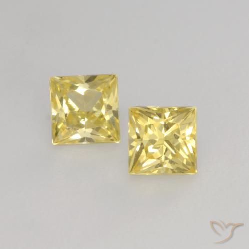 0.51ctw Natural Amarillo toscana Zafiro, Cuadrado, VVS-VS