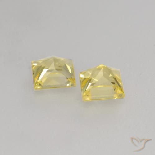 Gemas de Zafiro Amarillo toscana natural de 0.51 ct, Cuadrado, VVS-VS