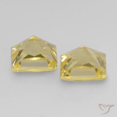Gemas de Zafiro Amarillo toscana natural de 0.71 ct, Cuadrado, VVS-VS