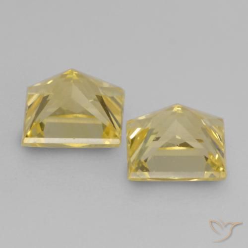 Gemas de Zafiro Amarillo medio natural de 0.73 ct, Cuadrado, VVS-VS