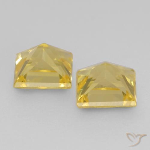 Gemas de Zafiro Amarillo toscana natural de 0.74 ct, Cuadrado, VVS-VS