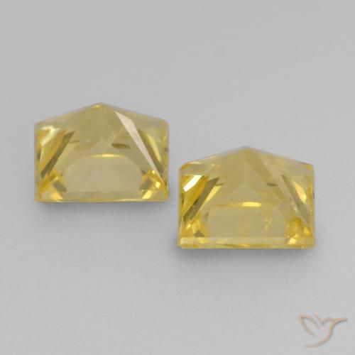 Gemas de Zafiro Amarillo toscana natural de 0.65 ct, Cuadrado, VS