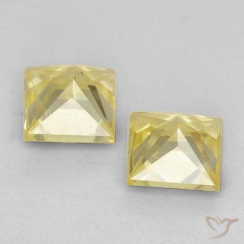 Gemas de Zafiro Amarillo toscana natural de 0.64 ct, Cuadrado, VVS-VS