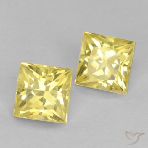Gemas de Zafiro Amarillo toscana natural de 0.62 ct, Cuadrado, VVS-VS