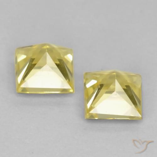 Gemas de Zafiro Amarillo toscana natural de 0.62 ct, Cuadrado, VVS-VS