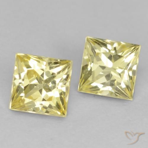 Gemas de Zafiro Amarillo toscana natural de 0.74 ct, Cuadrado, VVS-VS