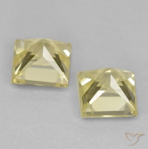 Gemas de Zafiro Amarillo toscana natural de 0.74 ct, Cuadrado, VVS-VS