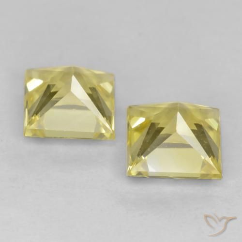 Gemas de Zafiro Amarillo toscana natural de 0.70 ct, Cuadrado, VVS-VS