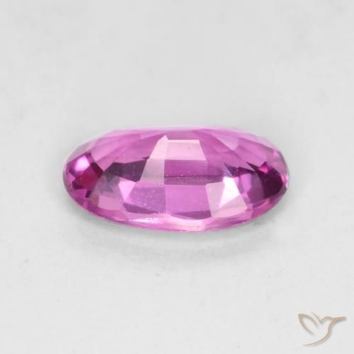 Zafiro Púrpura medio natural de 0.58 ct, Ovalada, VVS-VS
