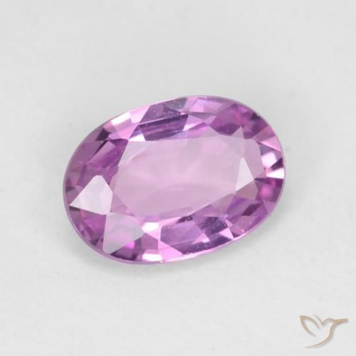 Zafiro Púrpura rosáceo intenso natural de 0.73 ct, Ovalada, VVS-VS