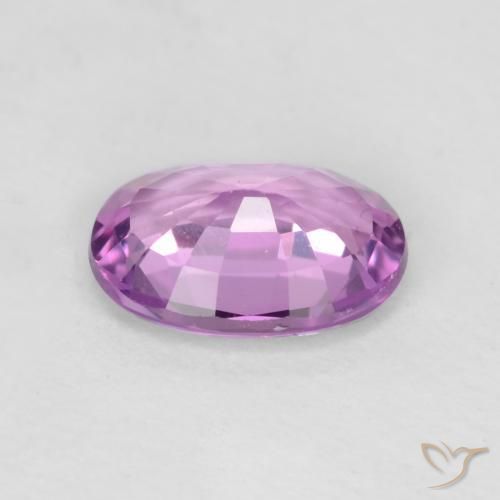Zafiro Púrpura rosáceo intenso natural de 0.73 ct, Ovalada, VVS-VS