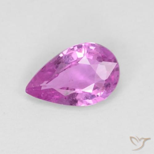 0.50ct Natural Púrpura rosáceo intenso Zafiro, En forma de pera, VVS-VS