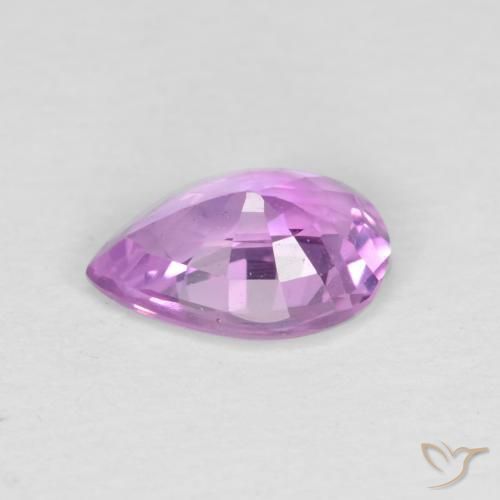 Zafiro Púrpura medio natural de 0.59 ct, En forma de pera, VVS-VS