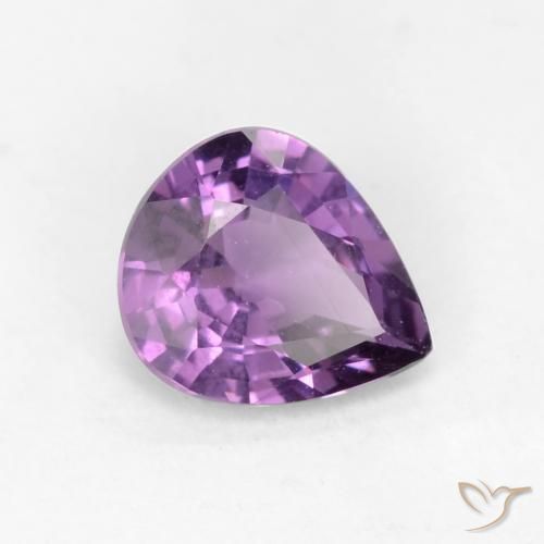 Zafiro Violeta medio natural de 0.56 ct, En forma de pera, VS