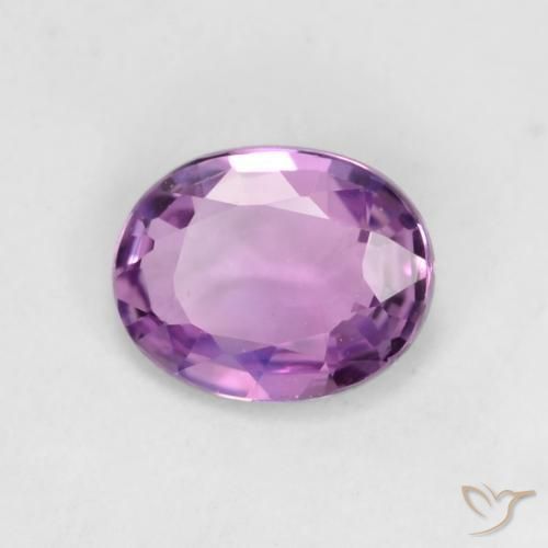 Zafiro Violeta rosado vívido natural de 0.42 ct, Ovalada, VVS-VS
