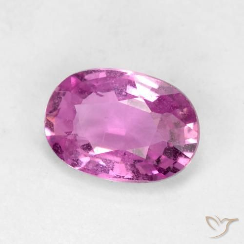 Zafiro Rosa oscuro natural de 0.67 ct, Ovalada, VVS-VS