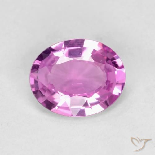 0.46ct Natural Púrpura rosáceo intenso Zafiro, Ovalada, VS
