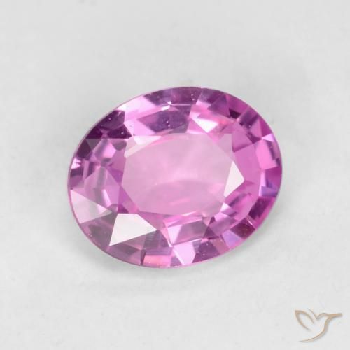 Zafiro Púrpura rosáceo intenso natural de 0.46 ct, Ovalada, VS