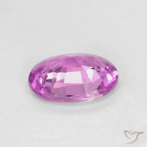 Zafiro Púrpura rosáceo intenso natural de 0.46 ct, Ovalada, VS