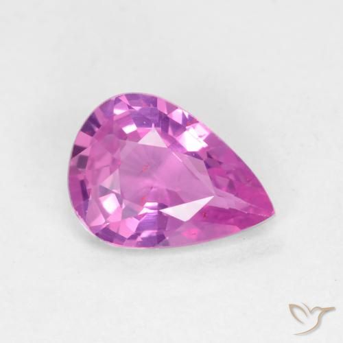 0.49ct Natural Púrpura medio Zafiro, En forma de pera, VS