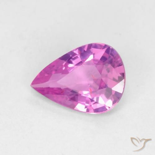 Zafiro Púrpura medio natural de 0.49 ct, En forma de pera, VS
