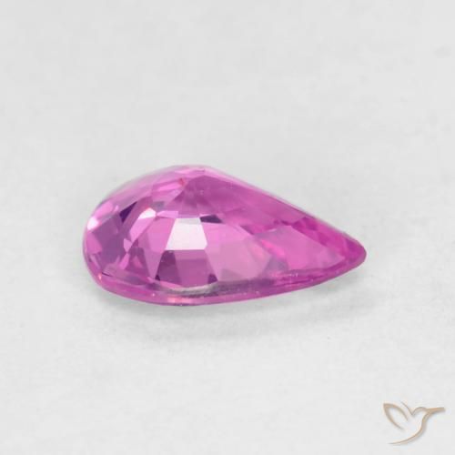 Zafiro Púrpura medio natural de 0.49 ct, En forma de pera, VS